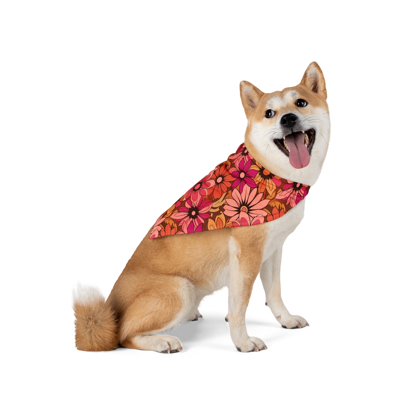 Retro Pink & Orange Daisy Print for Dogs & Cats