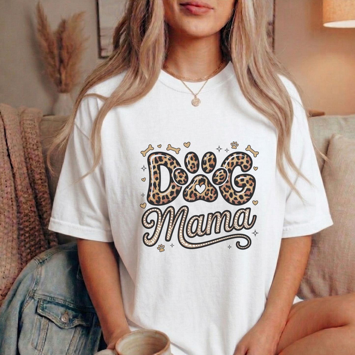 Dog Mama Leopard Paw T-Shirt — Dog Lover Gift for Mother's Day & Birthday