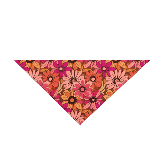 Retro Pink & Orange Daisy Print for Dogs & Cats