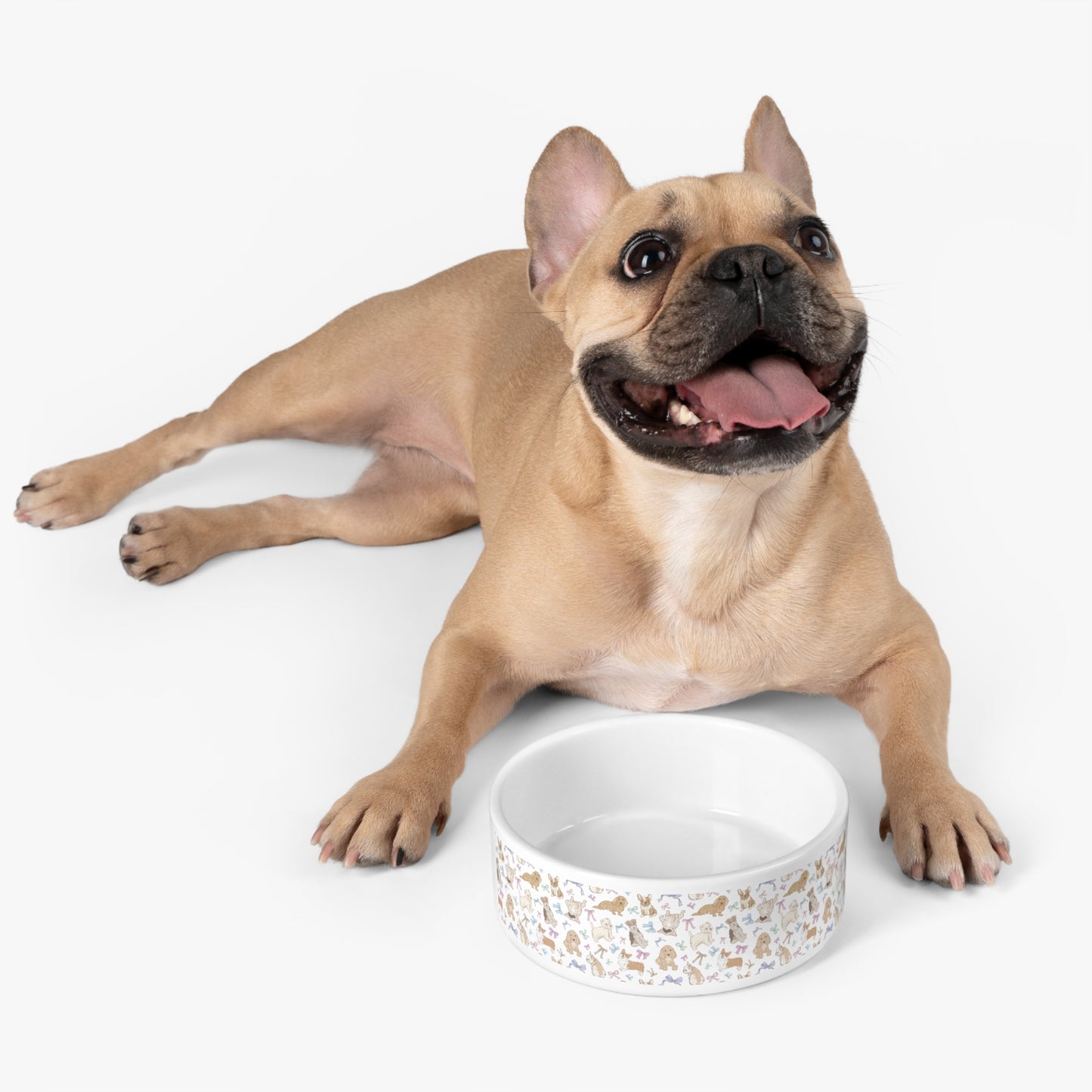 Ceramic Pet Bowl with Cute Puppy Pattern